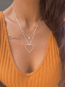 Colar duplo coração + ponto de luz